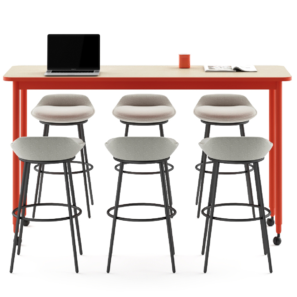 FLEX Movable Modern Bar Table Workstation Table Easy Mobility For Small Offices