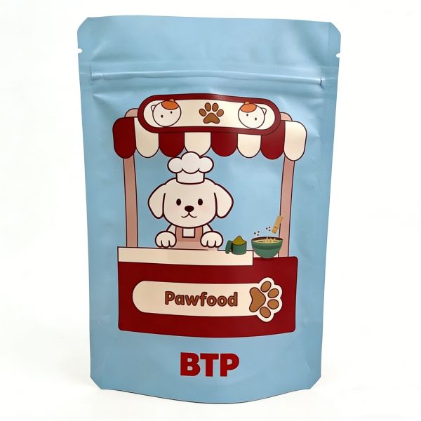 Custom Printed Food-Grade Cute Pet-Themed Moistureproof Resealable Stand-Up Zipper Snack Pouches