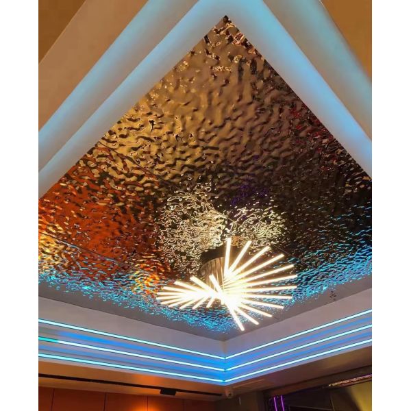 Smooth Cold Rolled Water Ripple Stainless Steel Sheet For Glass Partition Wall Art Decor