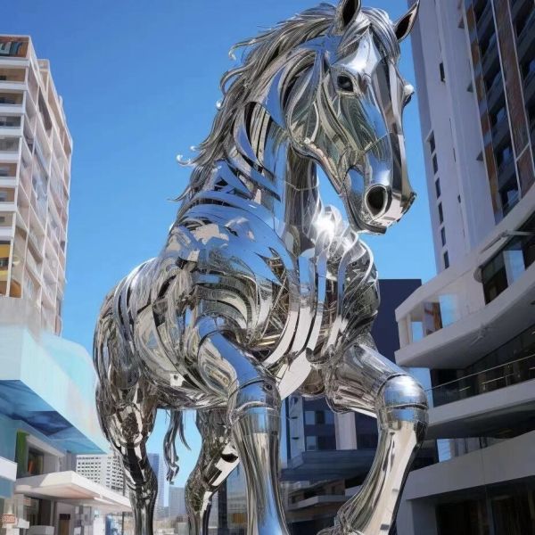 Customized Colors Modern Abstract Mirror Stainless Steel Sculpture for Outdoor Decoration from Model