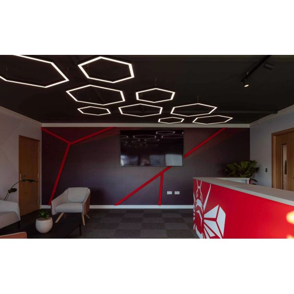 2700k-6500K Recessed Linear Light Fixtures Hollow Hexagonal For Gym Office Ceiling