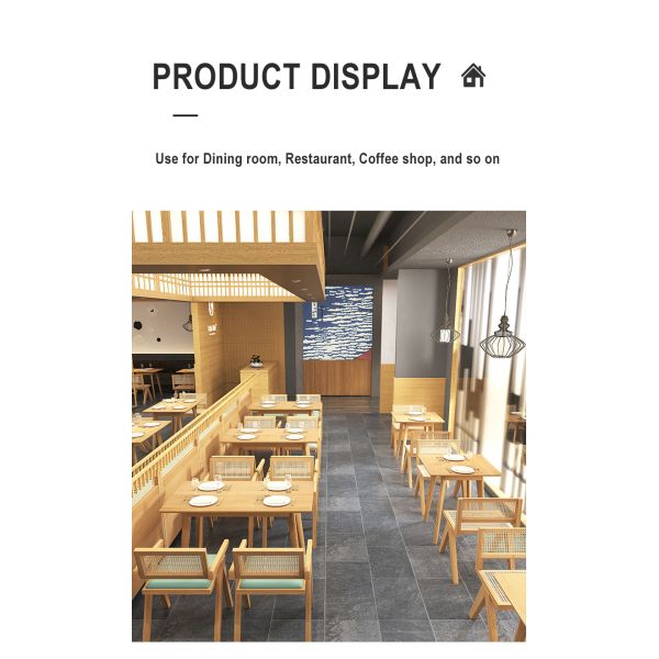 Modern Restaurant Booth Seating Cafe Shop Dining Sets Solid Wood Rattan Sofa Chairs