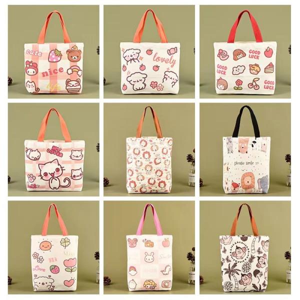 Cotton Material Eco Canvas Bags Repeatedly Used Travel Convenient Shopping