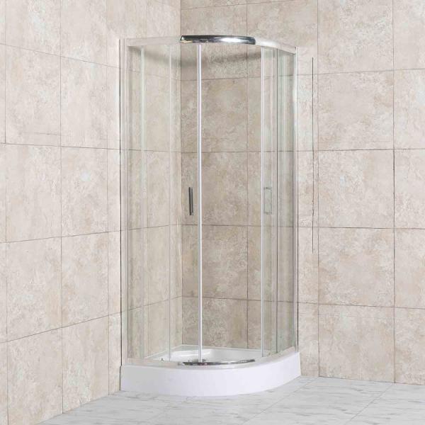5mm Glass Sliding Door Shower Enclosures with Chrome Profile and Shower Tray