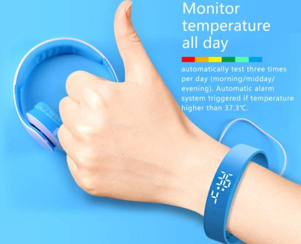 Mobile App HR Sensor 0.96'' Thermometer Bracelet