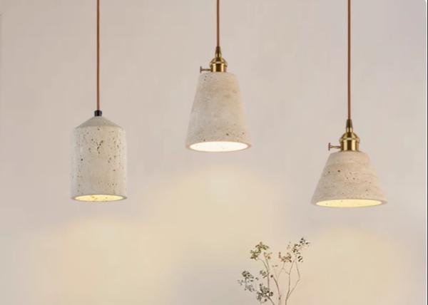 Yellow travertine wooden pendant lamp bedroom for home decorator interior stone pendant lamp