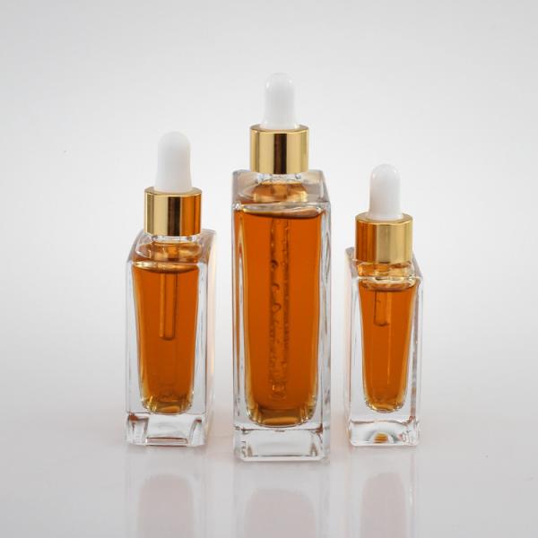 Logo Bottle de encargo transparente 30ml 50ml 100ml con el dropper del oro