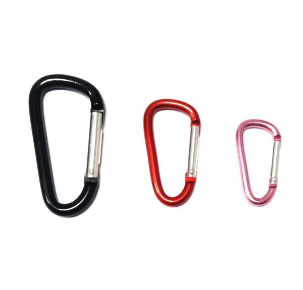 D Shape Customized Small Carabiner Clips With Silk-Screen Printing Logo