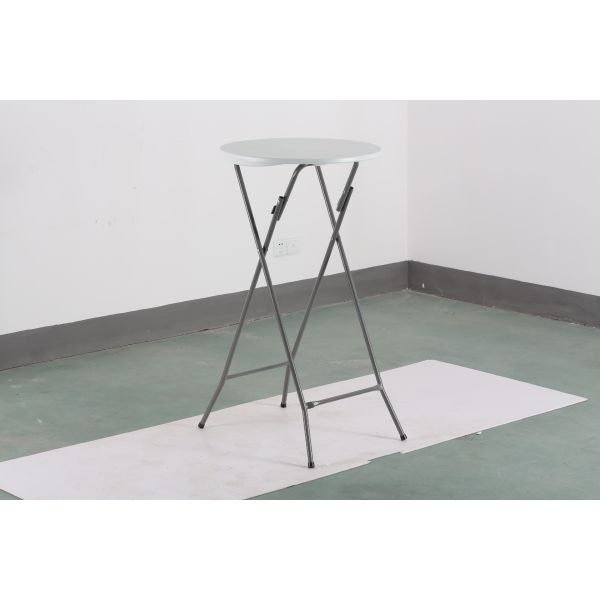 HDPE White Round Folding Table 29 Inches Height With 24 Inches Diameter Tabletop
