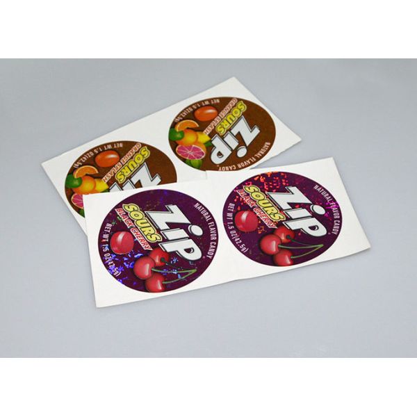 Personalized printing permanent adhesive hologram vinyl candy box packaging sticky labels