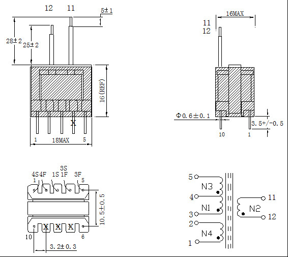 High Efficiency Switching Power Supply Transformer  Low Radiation UL VDE Approved