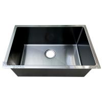 Évier de PVD Matt Black Stainless Steel Kitchen outre de trou de drain réglé pour le décor à la maison