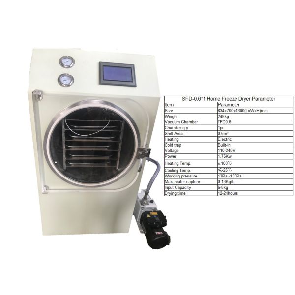 High Efficiency Home Food Freeze Dryer , 0.6m² Freeze Dried Food Machine