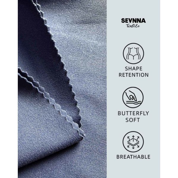230gsm 77%Biobased Nylon + 23%Black Spandex Stripe Recycled Nylon Fabric SP7441