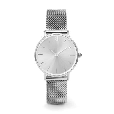 Quartz Movement Ladies Silver Metal Watch , Women'S Stainless Steel Watch