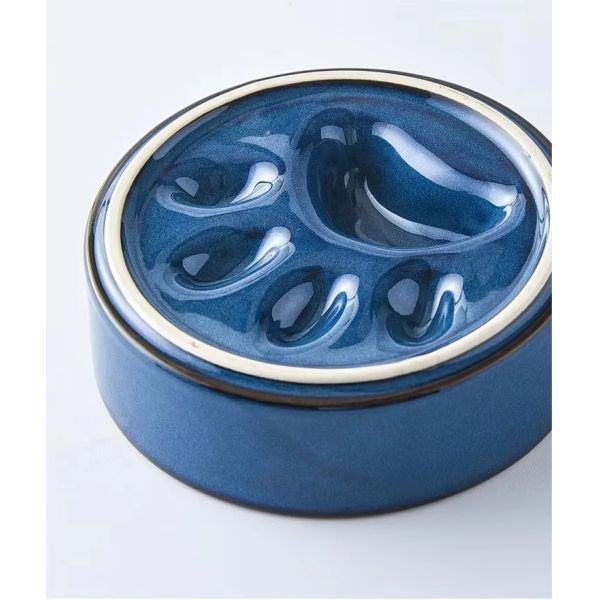Ceramic Pet Bowl Dog Slow Feeder with Wooden Frame Applicable Pet Dogs Customize logo Color Packaging LCD Display NO