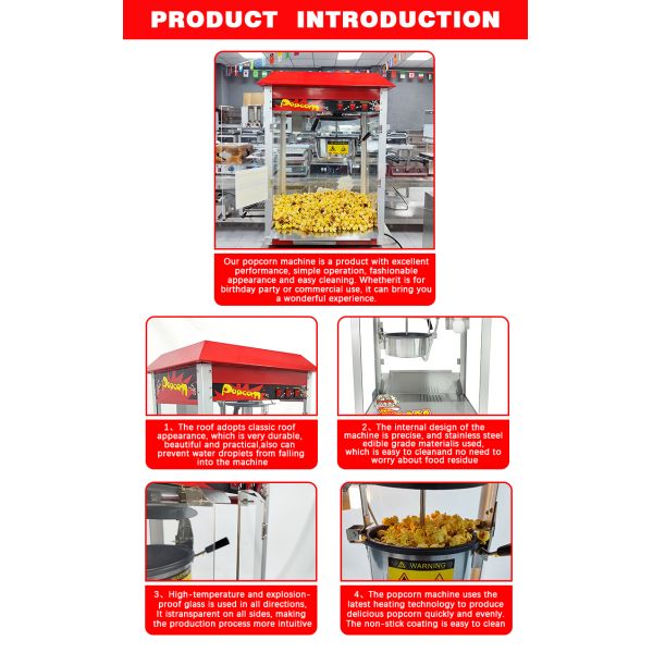 Нержавеющая сталь Коммерческая карамельная машина для производства попкорна