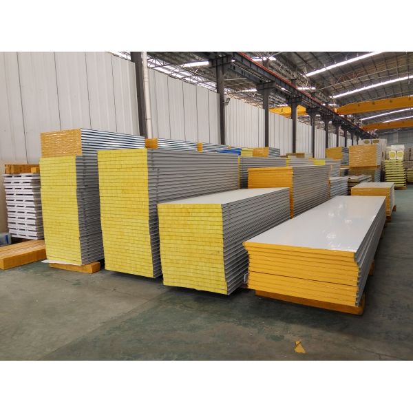 Steel 50mm 75mm Fiber Glass Wool Sandwich Panel