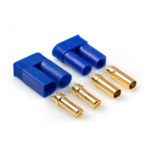 5mm EC5 RC Battery Connectors Gold Plated With Blue Plastic Housing
