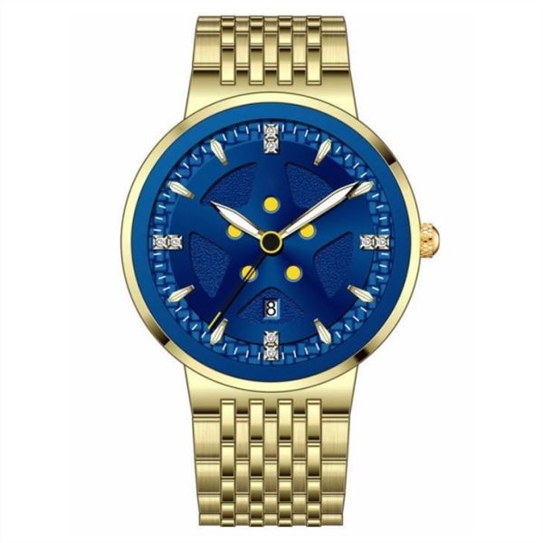 Waterproof Stainless Steel Chronograph Watch Thin Calendar Automatic Mechanical Watch