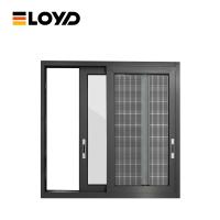 Francés 5 pistas panorámicas de aluminio doble vidrio ventanas correderas con mosquiteros