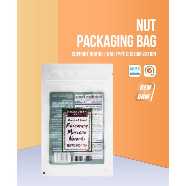 Custom Printed Transparent Packaging Plastic Bags With Zipper Nuts Almond Dry Fruit Packaging Bags