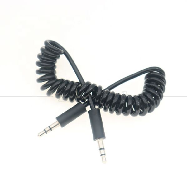 Spring Coiled Male to Male 3.5mm Jack Aux Stereo Audio Extension Cable