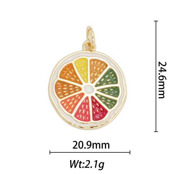 Waterproof Colorful Fruit Necklace Pendant Non Tarnish Stainless Steel Diy Fruit Jewelry Charms Charms for Jewelry Making