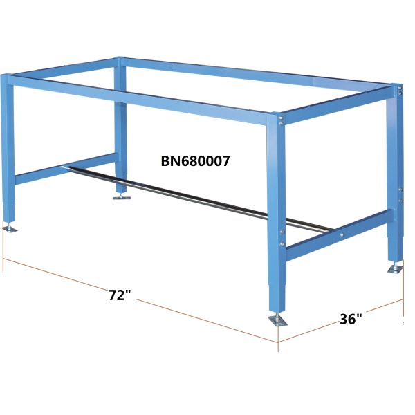 72” X 36” Industrial Work Benches Adjustable Height 5000 Pounds Capacity