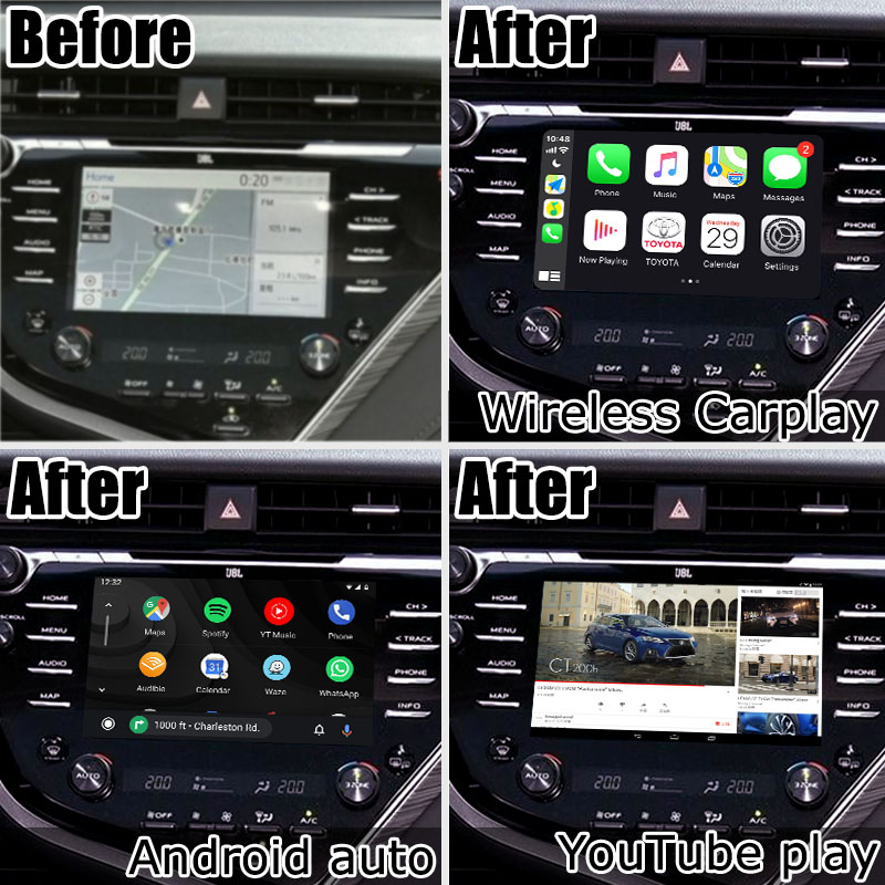 SGS интерфейса Carplay андроида процессора PX6 для автомобиля андроида Toyoat Camry V70 2018 carplay