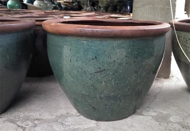 Зеленый цвет Archaize застекленные круглые деревенские на открытом воздухе баки завода