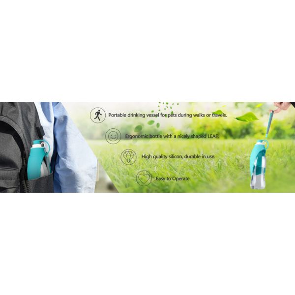 Dog Water Bottle for Walking, Pet Water Dispenser Feeder Container Portable with Drinking Cup Bowl Outdoor Hikin