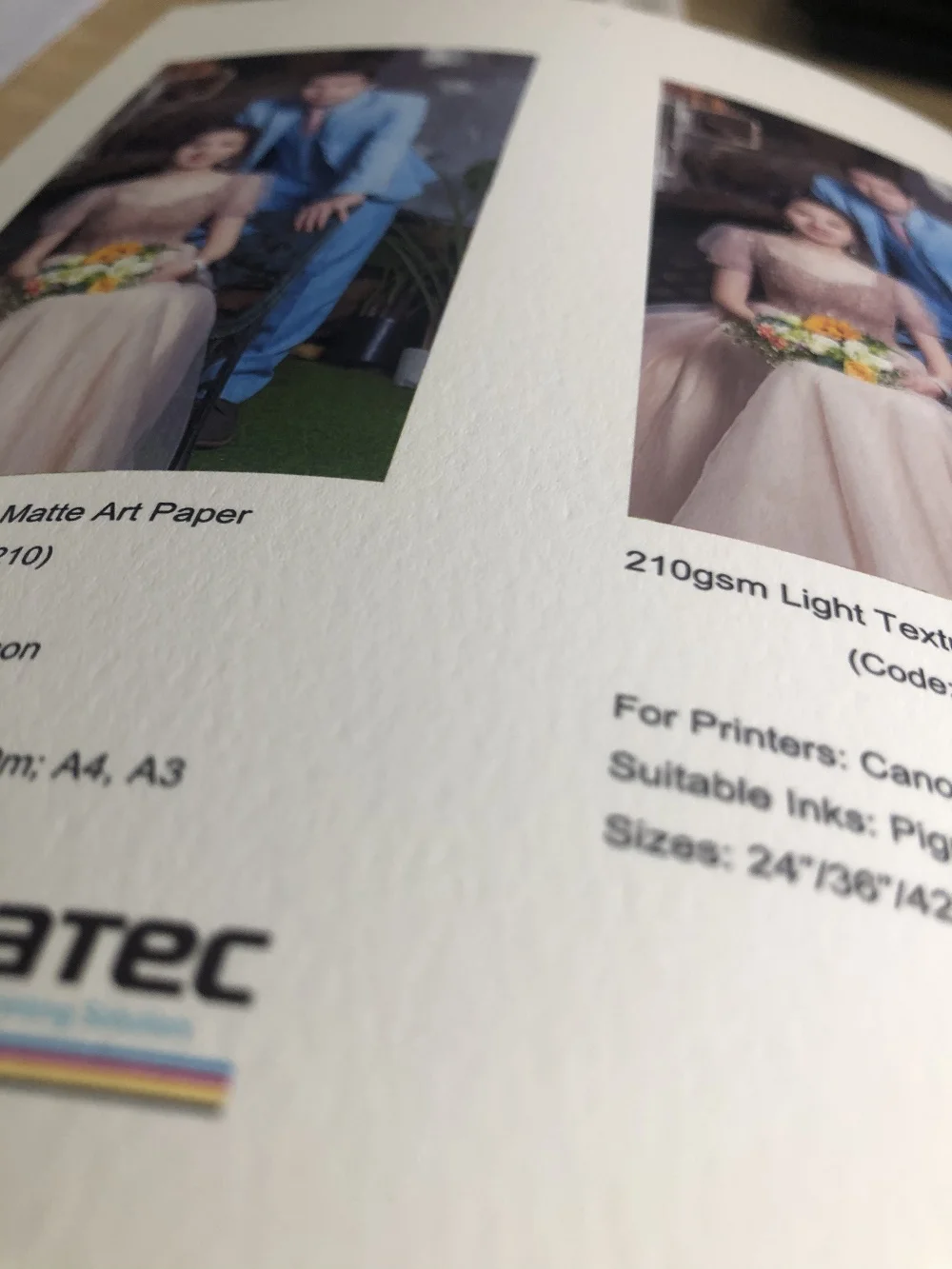 Premium Inkjet Light Texture Matte Fine Art Printing Paper Roll 210gsm