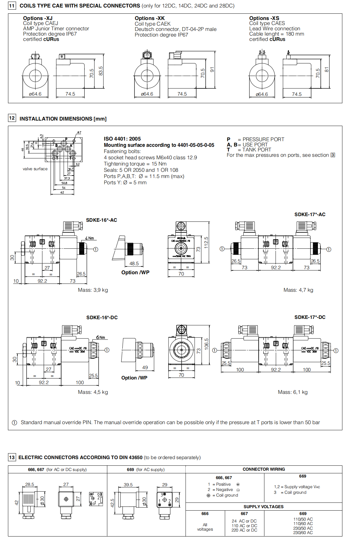 ATOS Direct Operated Double Solenoid Directional Valves  SDKE-1711 10S  SDKE-1716 10S