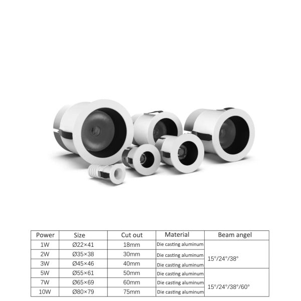 Trimless Anti Glare LED Downlights Hotel Wall Wash IP20 Waterproof