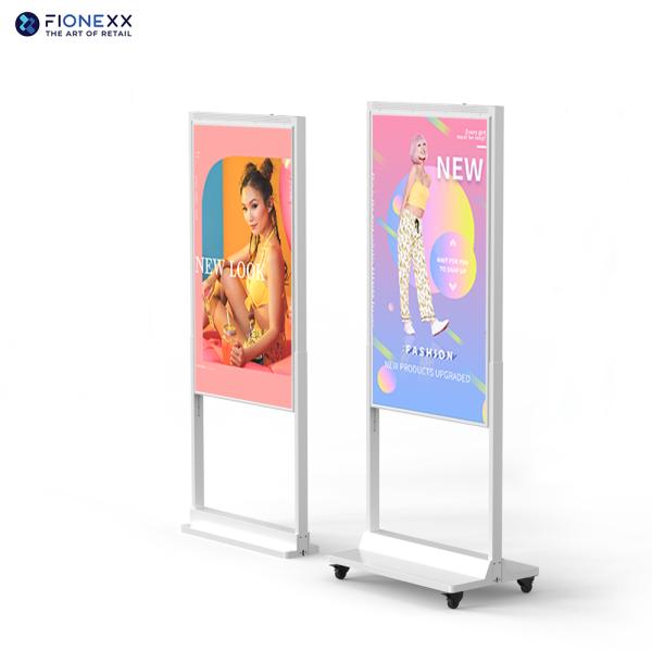 Affichage LCD numérique ultra-mince suspendu 25 mm 55 pouces intérieur double face