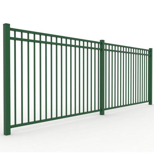 2000mm 3000mm Tubular Metal Fence 3 Rail Flat Top Aluminum Fence Guarding Safety