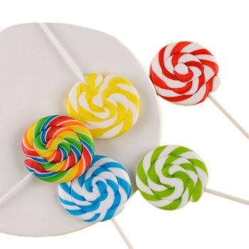Handmade Twist Lollipop Candy Rainbow Sweet Fruit Flat Big Swirl Lollipops Custom