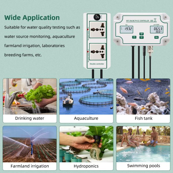 Digital pH Meter with 0-19000us/cm EC Range 0.00-14.00pH Range and 0°-50℃ Temperature Range for Accurate Water Quality Testing
