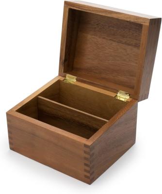 Wooden Kitchen Box Acacia Wood Recipe Box with Divider Tabs