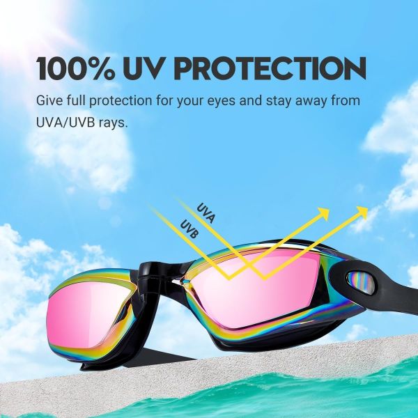 Anti-Fog UV Protection Swim Goggles with No Leaking Design for Swimming and Water Sports