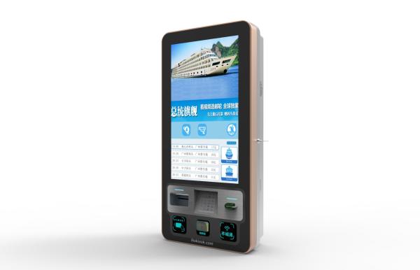 Wall Mounted Self Ordering Kiosk 32 Inch Bank Card Reader For Restaurant