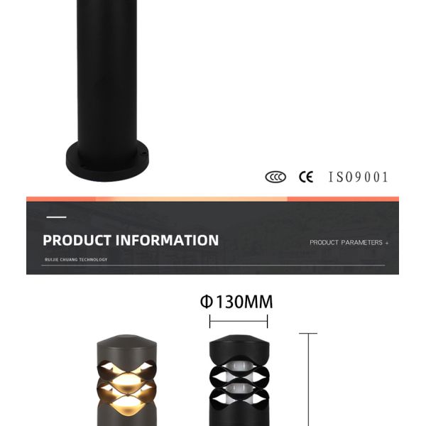 Лампа Aluminum+Acrylic 130*130*600MM E27 лужайки СИД