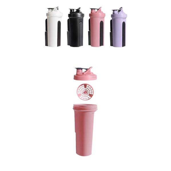 Gourde en plastique pour protéine en poudre de fitness extérieur 2025 personnalisée, grande capacité, force magnétique super forte, bouteille d'eau pratique