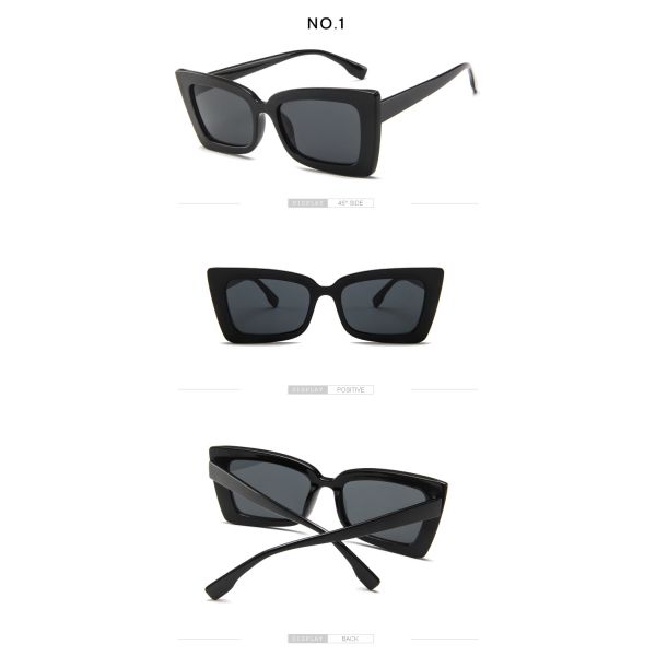 BSCI Trendy Fashion Sunglasses Women Rectangle Frame Clear Mirror Lens Glasses UV400