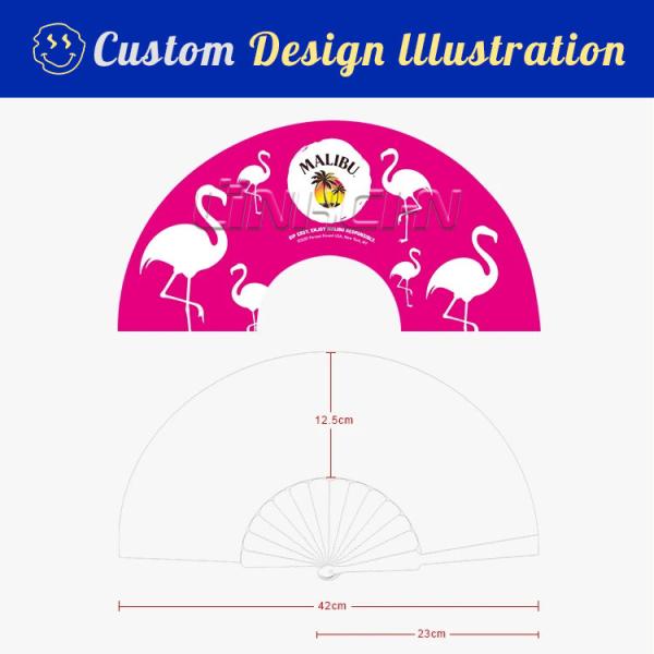 Top Selling Custom Pvc Fabric Sublimation Plastic Hand Fan