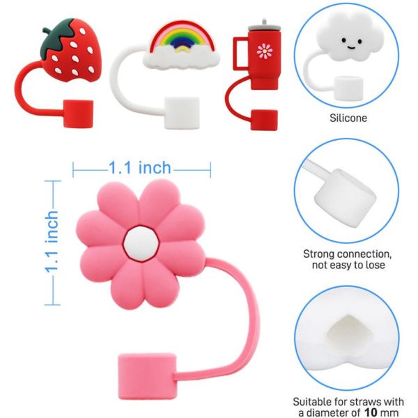 Покрышка соломинкой для Кубка Стэнли Силиконовый соломинный топер совместим с 30&40 Oz Tumbler 10mm 0.4in Силиконовые соломинные крышки