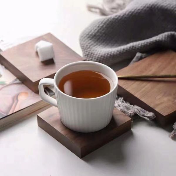 Bamboo Wood Coasters Natural Wooden Coasters Bamboo Drink Cup Coasters Set for Coffee Table Hot Or Cold Drinks