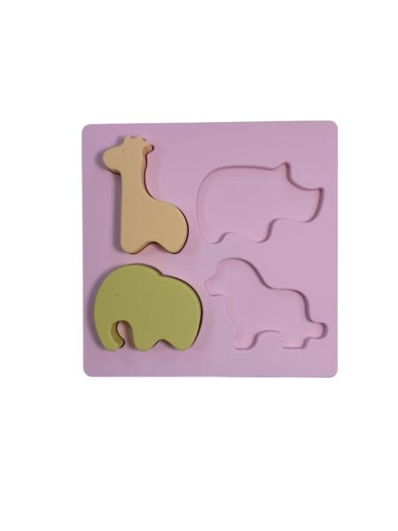 FDA Certified Silicone Baby Toys Plush Different Animal Puzzle Eco Friendly With Size Is 15*15*3cm And Weight Is 220Gram