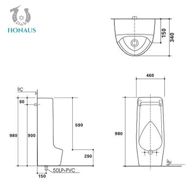 Modern Bathroom Ceramic Wall Mounted Toilet Urinal Gravity Flushing